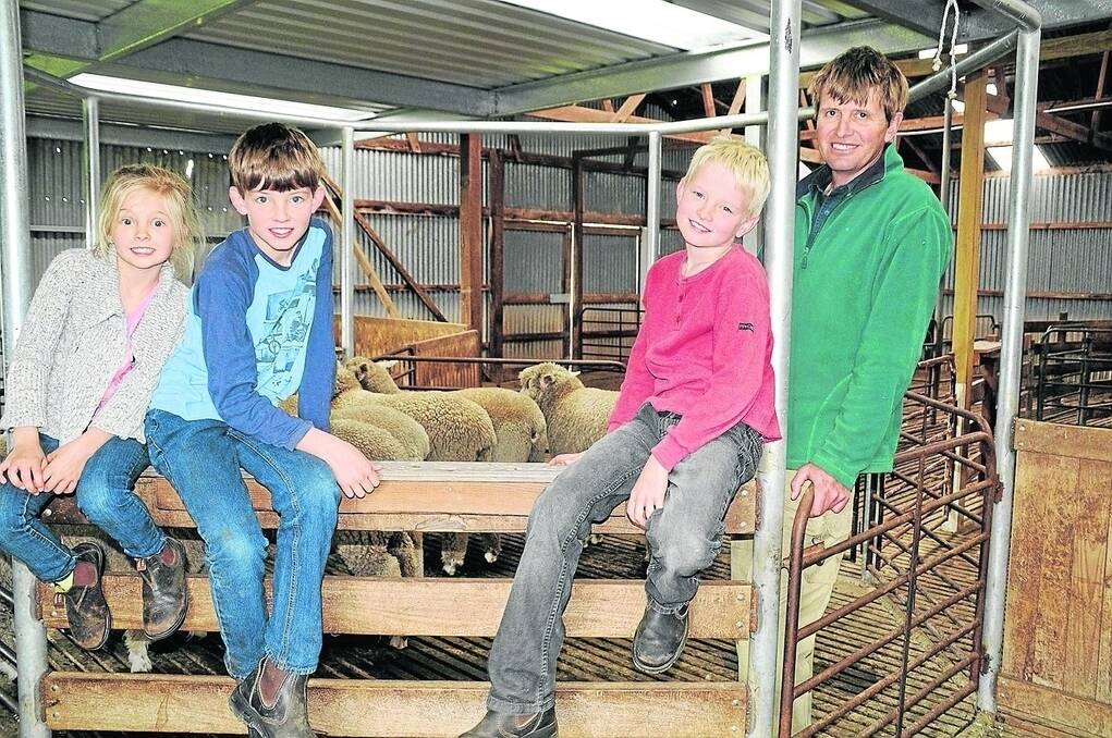 FAMILY AFFAIR: Zoe, Nathan, Isaac and Brenton Lush and their Corriedales.