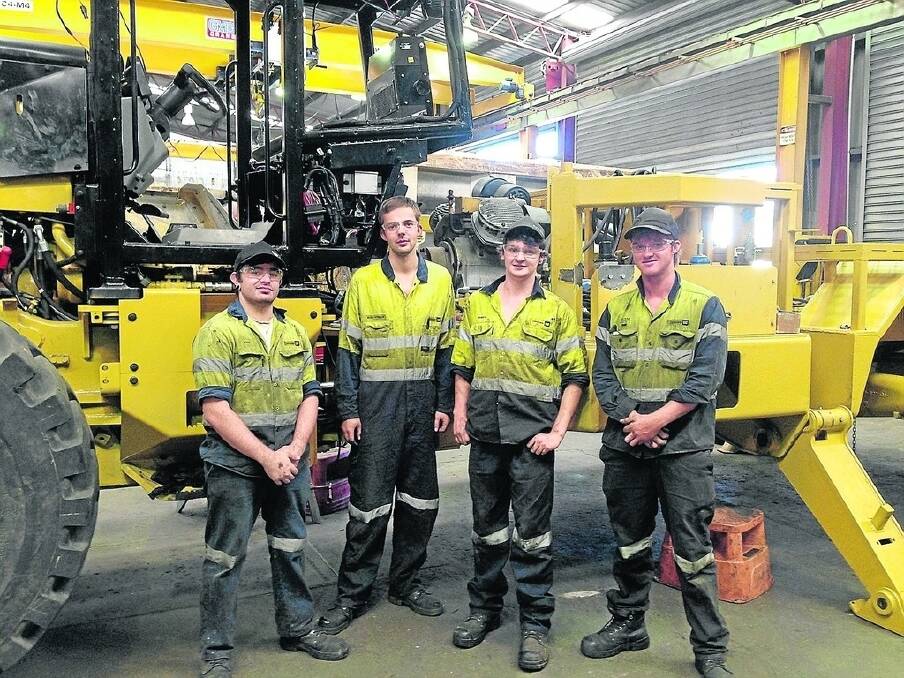 Going through their paces at Cavpower Broken Hill are apprentices Jessie Mc Allister, Brad Riddington, Braiden Gould and Liam Campell.