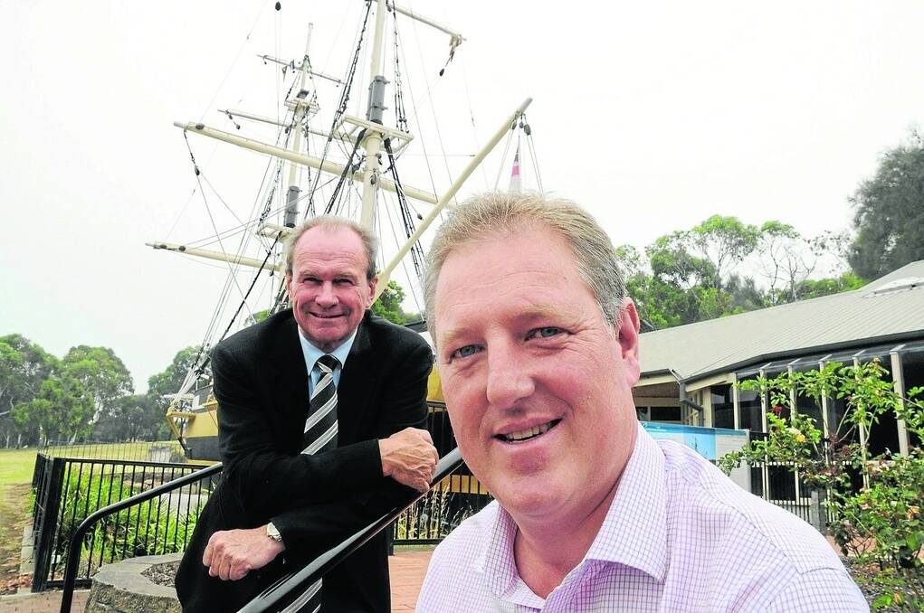 HAPPY DAYS: Member for Mount Gambier Troy Bell, right, with former opposition frontbench spokesman Martin Hamilton-Smith before the March state election. “I am certain of Martin’s support, given this is the policy he developed prior to the election (in March),” Mr Bell said.