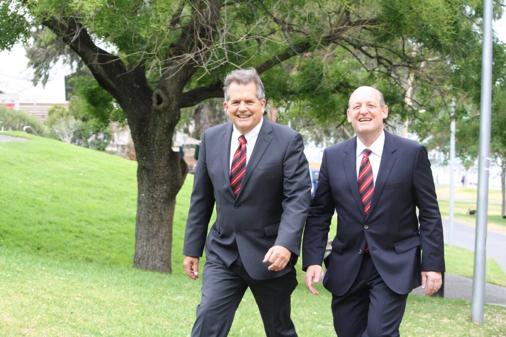 Elders chairman Hutch Ranck and chief executive Mark Allison in Adelaide yesterday.