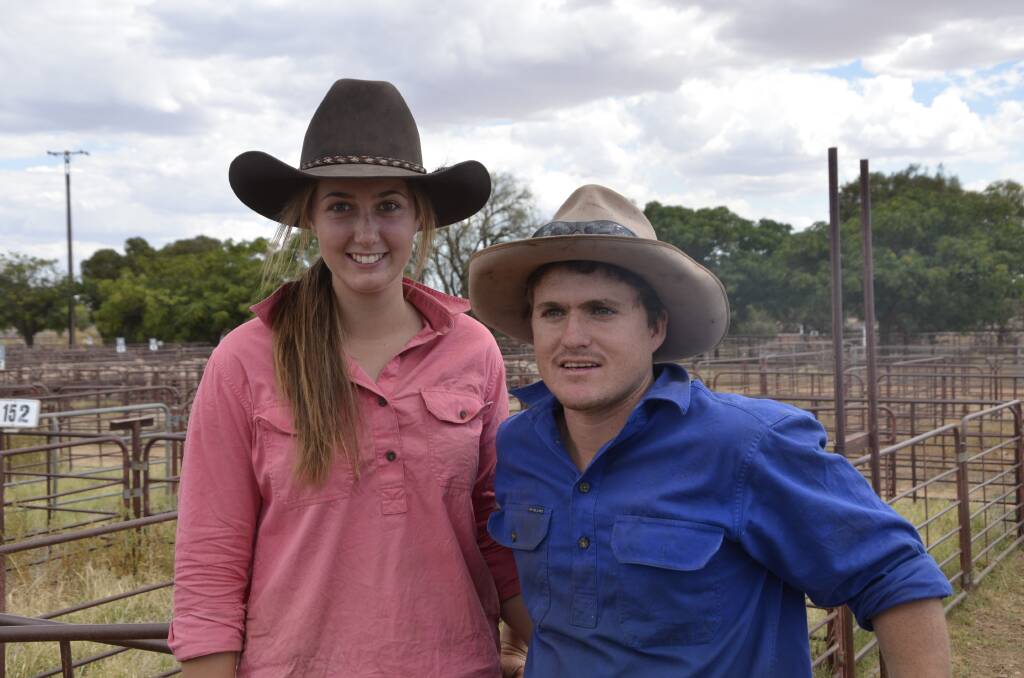 Marnie Smith and Ben Carn, Quorn, were at the Jamestown sale on Thursday last week carting sheep and buying up a few of their own to trade.
