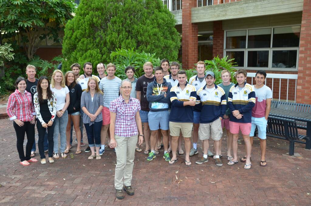 WILLING AND ABLE: Prof Amanda Able (front) with some of the third-year agriculture students at the University of Adelaide.