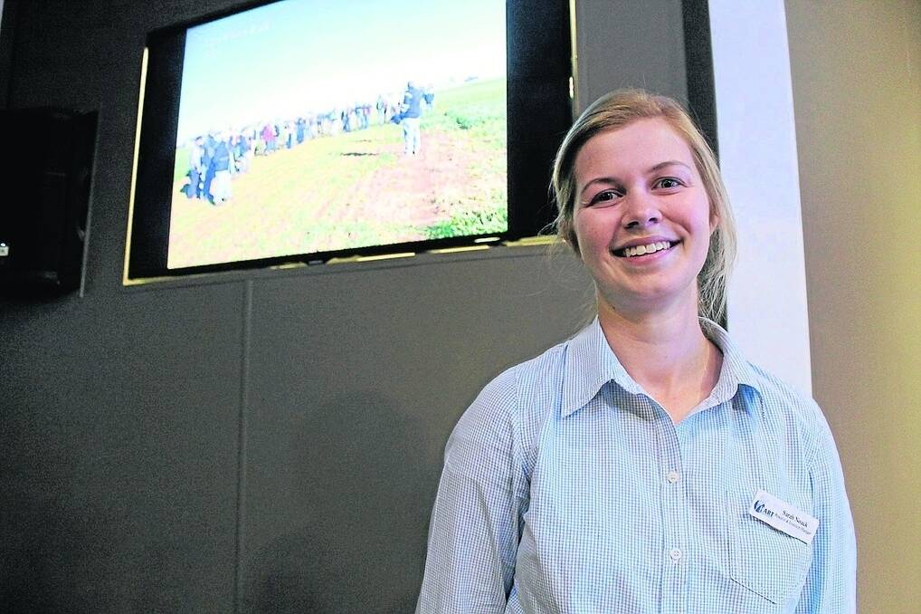 TRIAL TRACK: Hart Field-Site Group research and extension manager Sarah Noack presented key findings in the 2014 Hart crop research trials during Getting the Crop In seminar in Clare last week. She led the 34 trials across almost 2000 plots.