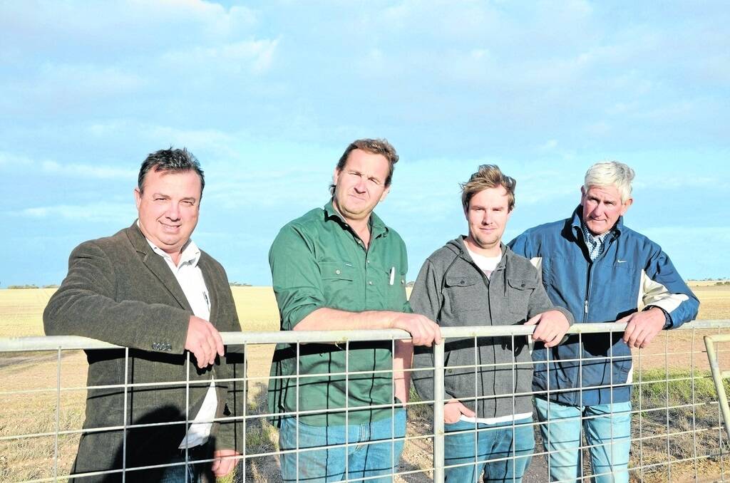 PRODUCER CONCERNS: GPSA chief executive Darren Arney with Yorke Peninsula farmers Elden Oster, Peter Klopp and Graham Matschoss, who called a meeting for landowners to learn more about the impact of mining on YP agriculture.