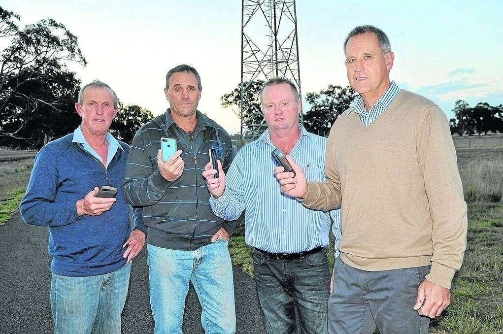 Kybybolite Action Group members and local farmers Michael Schinckel, Andrew Shepherd, Mark Kester and David Laurie say mobile phone coverage in their agricultural area is not a convenience but a necessity.