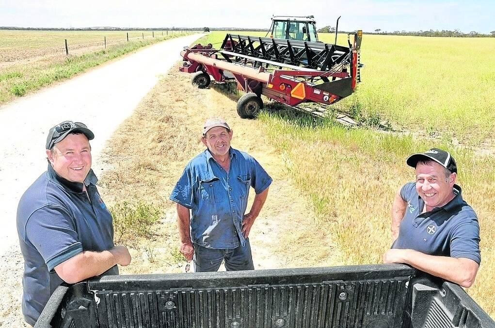 Cox Rural Agronomist Steve Manning, Tintinara grower James Jeschke and Bayer CropScience Territory Sales Manager Craig Jackson discuss how James is getting on top of grasses in his cropping program.