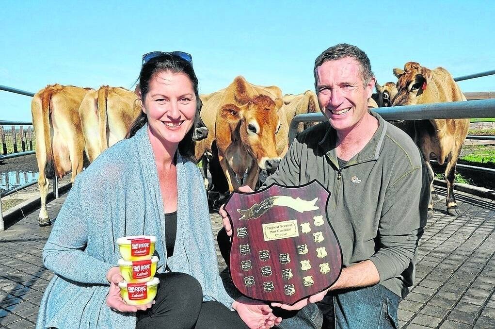 BOUTIQUE SUCCESS: Robe Dairy's Julie and David Hinchliffe have been awarded two gold medals at the 2015 national dairy awards including the highest scoring non-cheddar cheese for their Robe Dairy labneh released just two months ago.