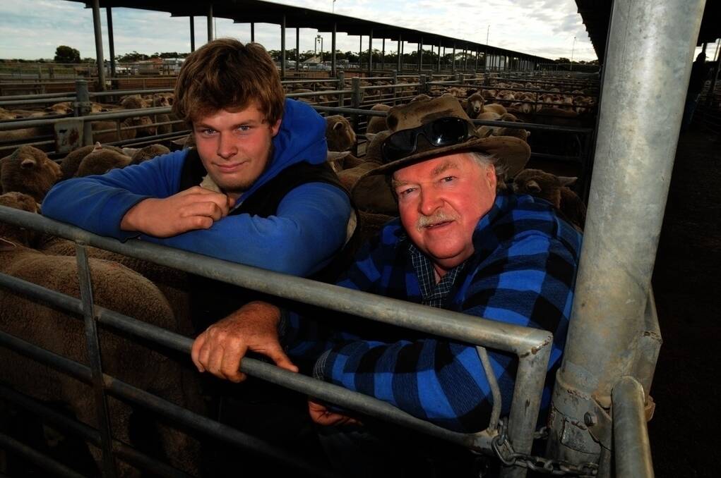 BENNETT'S BEST: Jon and Maurie Bennett from Warooka sold 23 lambs at $128 at Dublin on Tuesday. While he hadn't sold at the market for awhile, Maurie said prices looked to be up a bit and the mood was pretty positive.