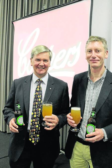 Coopers Brewery managing director Tim Cooper and Coopers quality assurance manager Doug Stewart were the guest speakers at a recent Rural Media SA lunch, where Dr Stewart talked about exciting prospects in the barley industry.