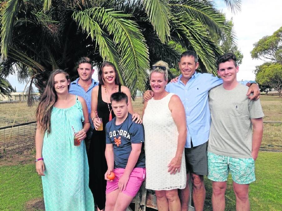 Edwina, Tom, Lucy, Hugo, Louise, John and Will Taheny (pictured on Christmas Day last year) have pulled together to ensure the farm, and family, is looked after while John and Louise are based in Adelaide for John’s recovery.