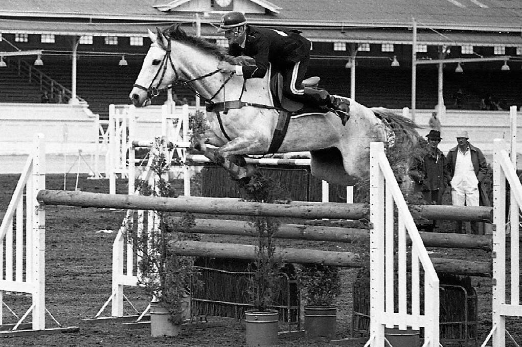 John Patterson competing on PH Image, back in the early 1970s. A big jump, but John would have disapproved of his own leg position.