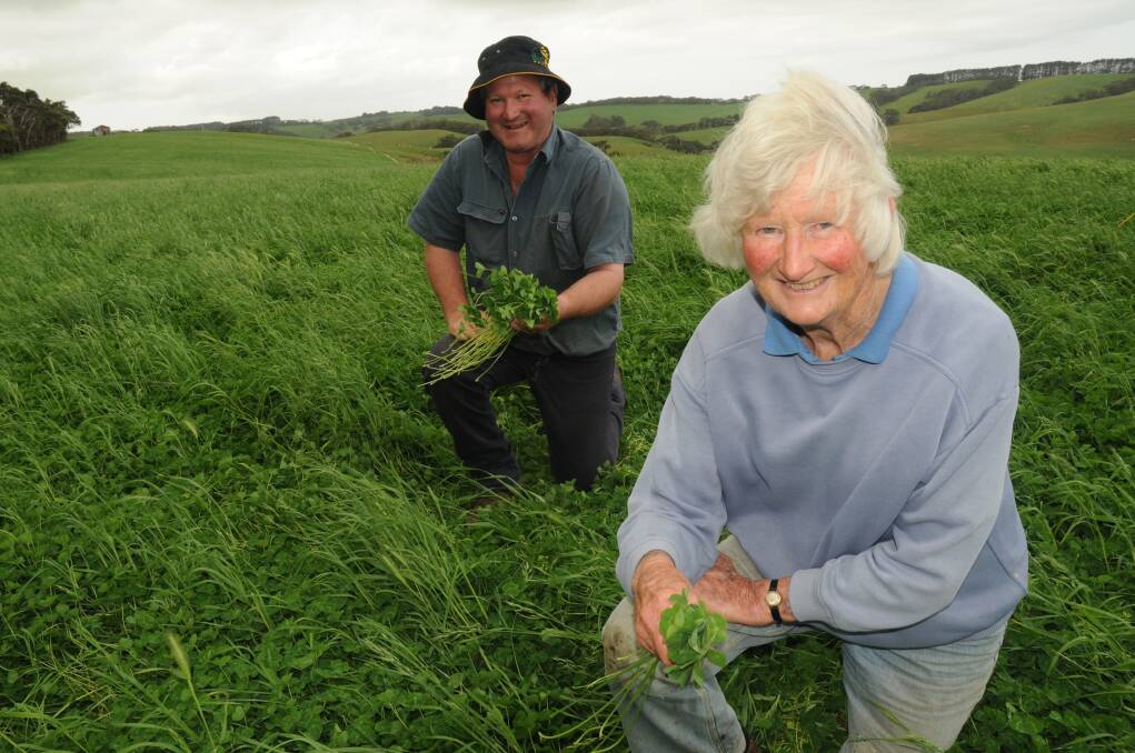 Unlike farmers in many other areas of the state, Parawa farmers Ross Hamilton and Charlotte Morley are enjoying a good season, with favourable conditions resulting in outstanding clover crops.