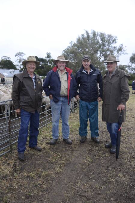 Catching up before the sale were John Standish, Nuriootpa, Brian Teakle, Angaston, Keith McGorman, Mount Pleasant, and Grant Noblet, Mount Pleasant.