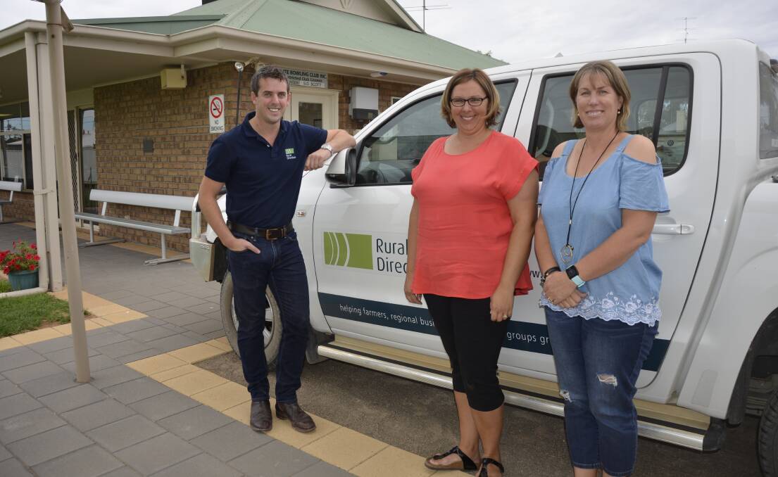 BUTE EVENT: Rural Directions agribusiness consultant James Hillcoat and Renee Hewett and Karen Green, both Bute, at a recent Bute forum.