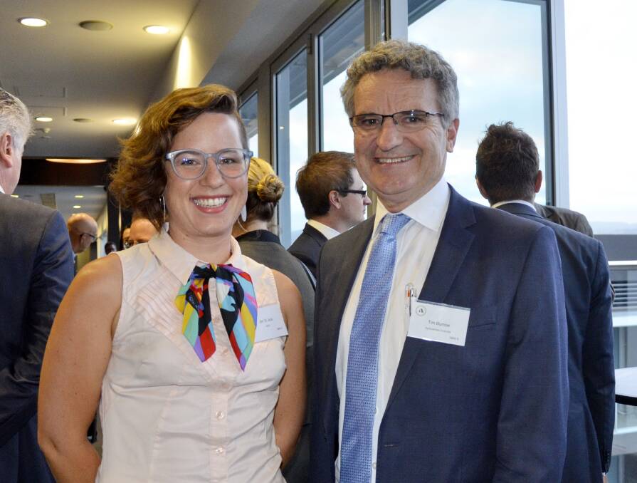 Agribusiness Australia chief executive officer Tim Burrow (right) and Australia China Business Council consultant Jen St Jack at a recent AA event.
