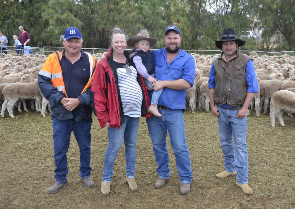 WETHER VENDORS: Ian, Courtney, Tilly, 2, and Tom Wakefield and Ryan Hodges, via Pooncarie, NSW.