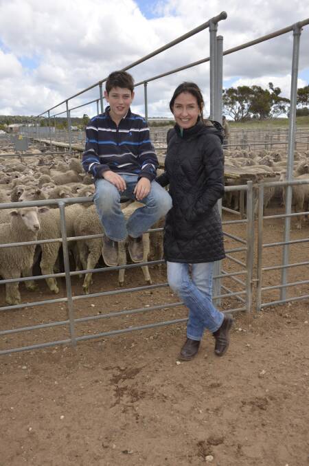 PRICE CHECK: Hunter McMurtrie, 10, and his mum Cara McMurtrie, were checking out the Murray Bridge sale, as they have lambs they are looking to sell from the family property at Bletchley.