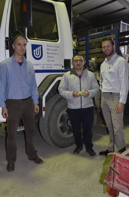 RESEARCH ENGINEERS: University of SA agricultural research engineers Jack Desbiolles, Chris Saunders and Mustafa Ucgul.