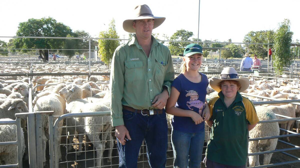 Vic school holidays meant Landmark agent Tim Ferguson brought along his daughter Jacey and nephew Jobe Landrigan to the Ouyen sale.