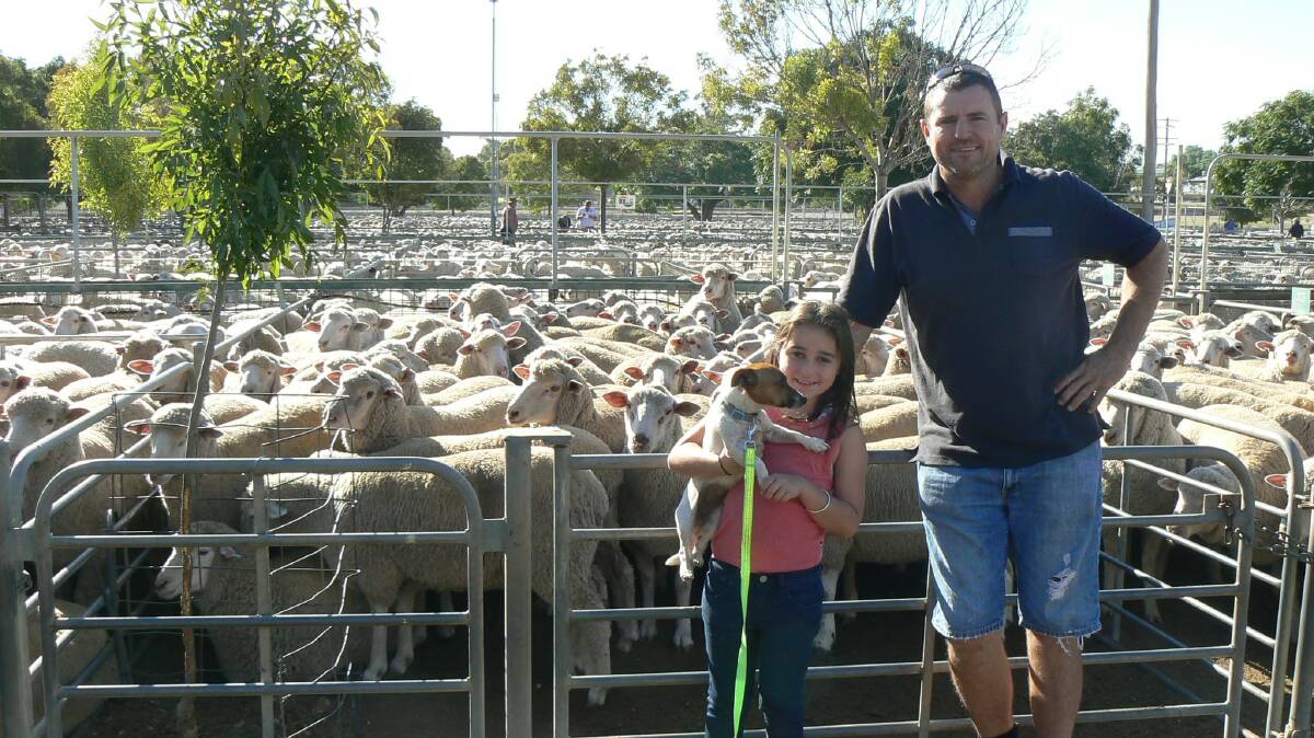 Trav Lynch and his daughter Laini, Hattah, Vic, had 170 crossbred lambs that made the top price at Ouyen of $214.