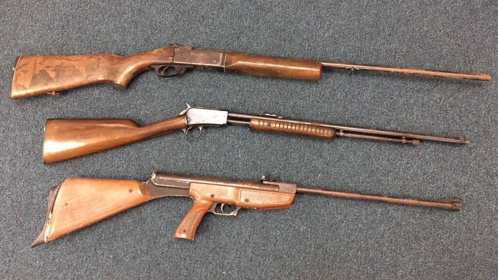 RURAL CRIME: The three firearms located at a Veresdale Scrub address.