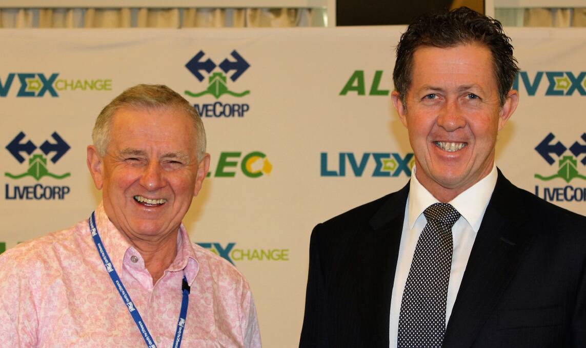 ALEC chairman Simon Crean with Luke Hartsuyker, the assistant minister to the deputy prime minister, at LIVEXforum 2016 in Canberra last week.