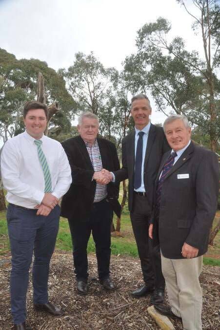 AG DEAL: Grain Producers SA chairman Wade Dabinett, Primary Producers SA executive chair Rob Kerin, National Farmers' Federation CEO Tony Mahar and Livestock SA president Geoff Power celebrate the announcement that PPSA will join the NFF at last week's Growing SA conference.