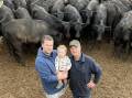 Three generations including Luke and Levi, 18 months, Smith and Kelvin Bateman, Baroona, Dunrobin, who sold 157 Angus steers, 9-10 months, including a pen of 52 steers, 391kg, for 316c/kg.