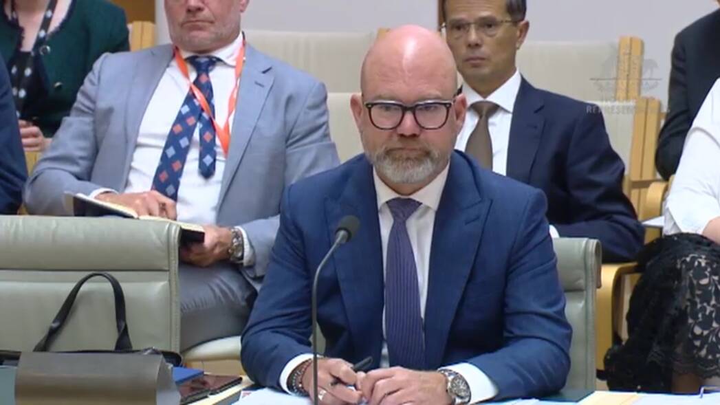 Insurance Council of Australia chief executive Andrew Hall speaking at the House Standing Committee on Economics into insurer responses to 2022 flood events.