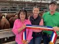 Liz, Maggie and John Craig, Inverell Herefords, Hamilton/Casterton, sold 195 Herefords at the Hamilton all breeds steer weaner sale. Picture by Bryce Eishold