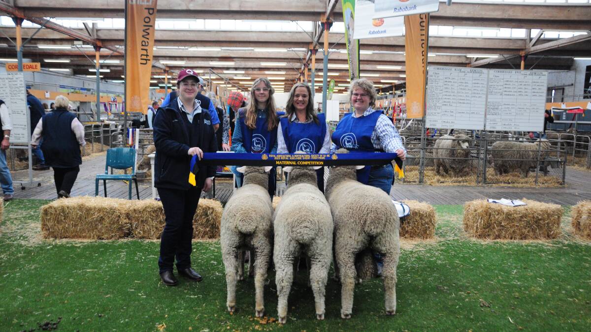 Quality Wool's Esther Plechner with Shayla Charlton, Carolyn Perkins and Kayla Starkey. Pictures by Katie Jackson