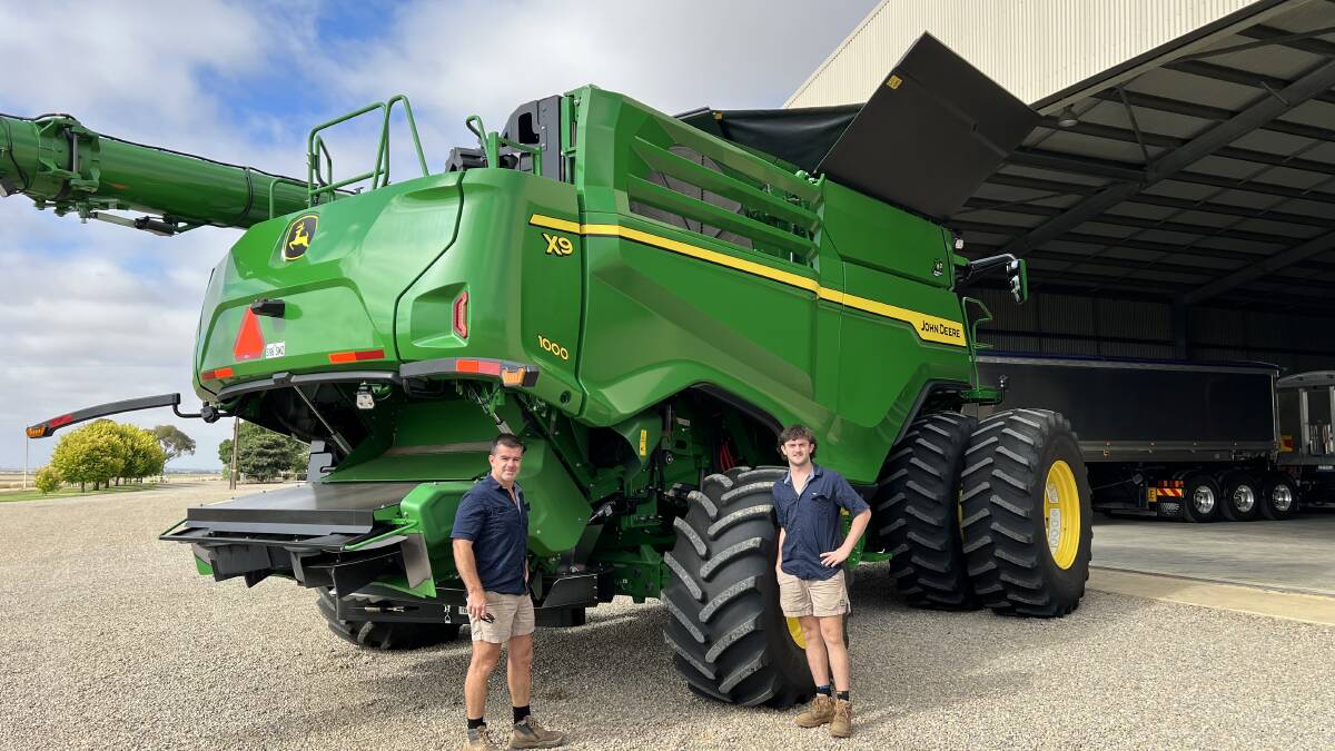 Yorke Peninsula cropper Sam Johns and son, Lachie, are running a John Deere X9 harvester with a Seed Terminator. Pictures supplied