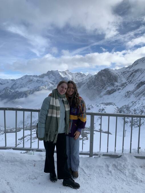 Abi Egel and Ayla Christophers enjoying some time outside of the UK at the German Alps. Picture supplied 