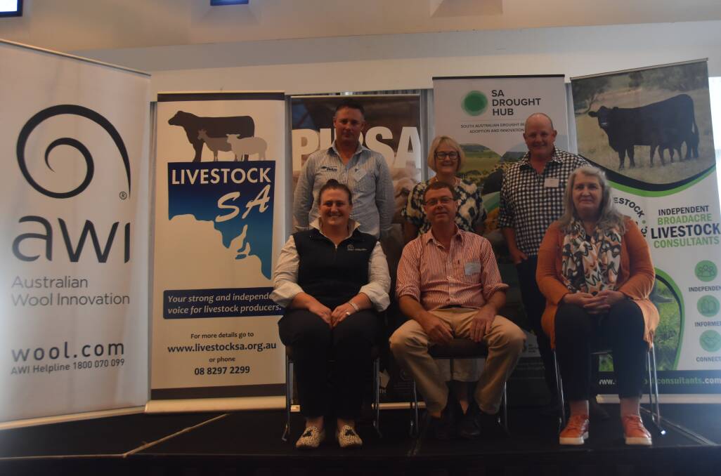 Andrew Morelli, Meat and Livestock Australia , Jeanette Long, AgConsolting Co, Nathan Scott, Achieve Ag, Emily King, Australian Wool Innovation, Cam Nicholson, Nicon Rural Services, and Collen White, CWhite Counselling. Picture by Liam Wormald 