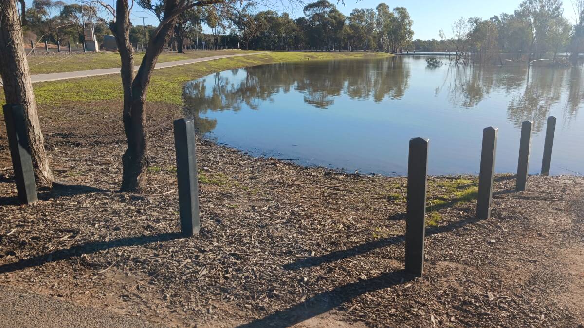 The Loxton riverfront earlier this year as the water continued to rise. Picture by Liam Wormald 
