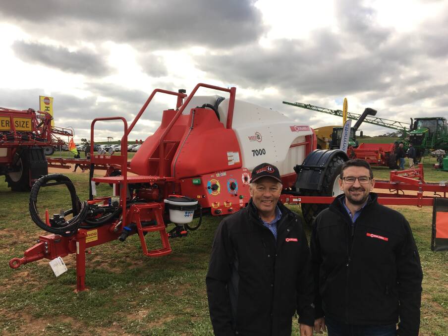 ON SHOW: Croplands Equipment portfolio manager Steve Norton and general manager Sean Mulvaney with the new WeedIt Quadro.