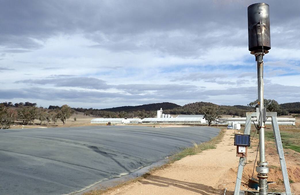 A covered anaerobic pond at a 20,000 grow-out piggery in NSW.