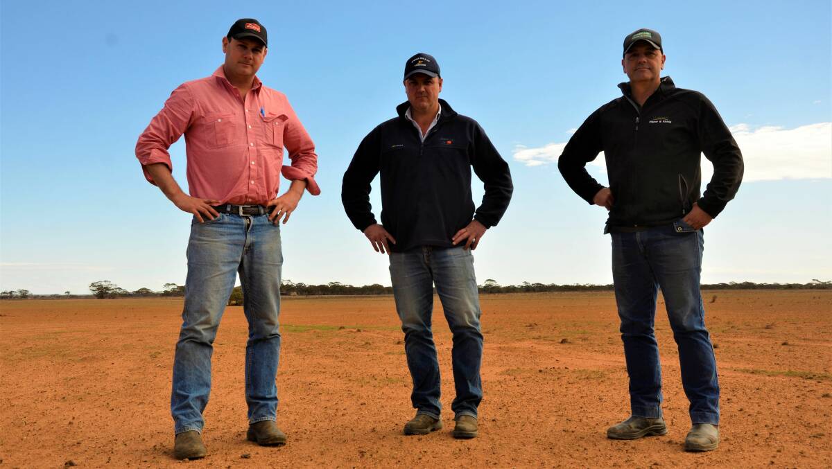 PULLING TOGETHER: Livestock agents Paul Kilby, Elders Eudunda, Daniel Doecke, Spence Dix & Co, and Andrew Kleinig, Landmark Pfitzner and Kleinig, were keen to bring the community together with a forum later this month.