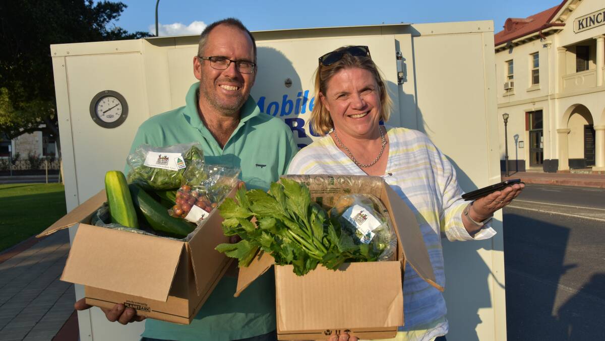 ONLINE VENTURE: Business has taken off for Jonathan and Danielle England, Black Island Produce, Keilira, delivering home-grown seasonal vegetables.