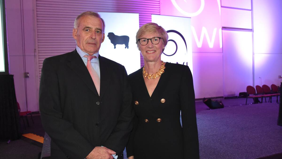 INSPIRING ADDRESS: AWI sheep industry specialist Stuart Hodgson and sheep reproduction veterinarian  Michelle Humphries, who was the guest speaker at the National Merino Challenge industry dinner.