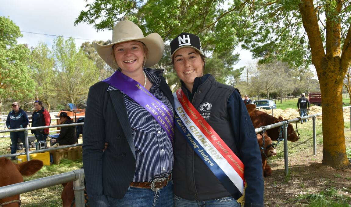 SYDNEY BOUND: 2021 Rural Ambassador winner Rebekah Rushton is looking forward to the national finals in Sydney this week. She is pictured with Dayna Grey who will represent SA in the beef cattle paraders and judging competitions.