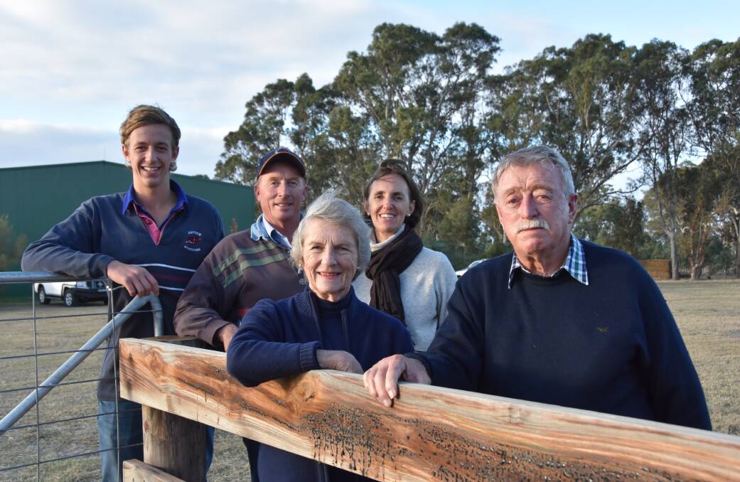 NEW VENTURE: Bayview stud's Luke, Chris, Pam, Anissa and Kevin Thompson at the Stoney Point sale complex, which they bought last year. They will hold their first on-property sale there on March 16.