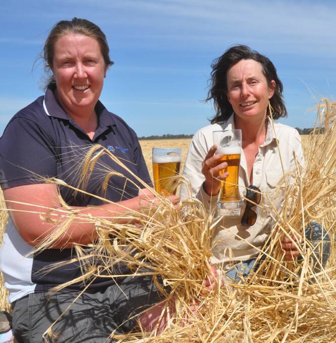 NEW VARIETY: South Pacific Seeds Mount Gambier production manager Georgie Fitzgerald with Judy Childs, Kalangadoo, who was contracted to grow Kebari barley.