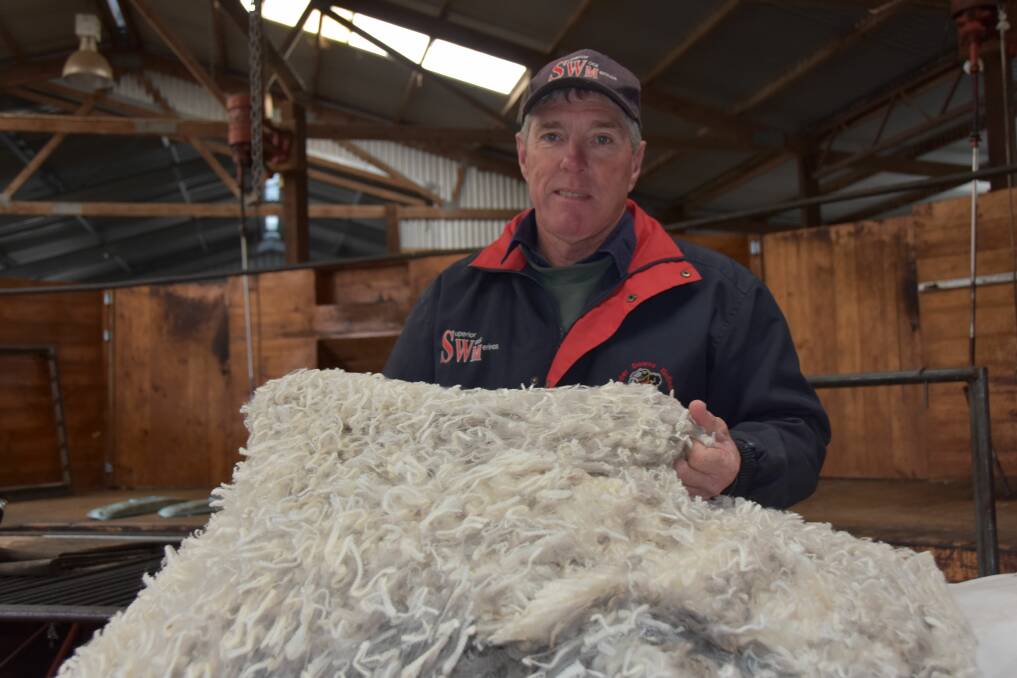 ON HOLD: Richard Harkness, Tintinara, hopes to ride out the drop in the wool market.