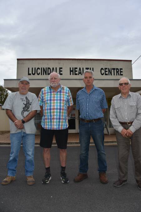 ,Naracoorte Lucindale mayor Patrick Ross (pictured third from left) with concerned Lucindale residents Ashley Reynolds, Geoff Robinson and Trevor Rayner says the agreed review by a working group is a positive from last week's meeting. Picture by Catherine Miller