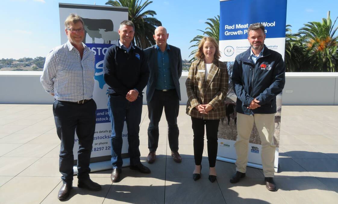 DISCUSSIONS: Livestock SA president Joe Keynes and chief executive officerTravis Tobin, Cattle Council of Australia's John McGoverne, Sheep Producers Australia's Bonnie Skinner and Biosecurity SA's executive director Nathan Rhodes.