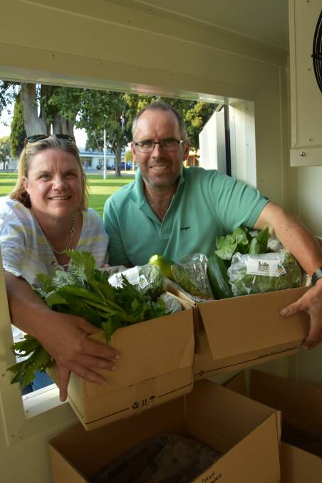 Danielle and Jonathan England, Black Island Produce, are delivering boxes of seasonal produce to Kingston, Robe, Lucindale, Penola and Naracoorte on a regular basis.