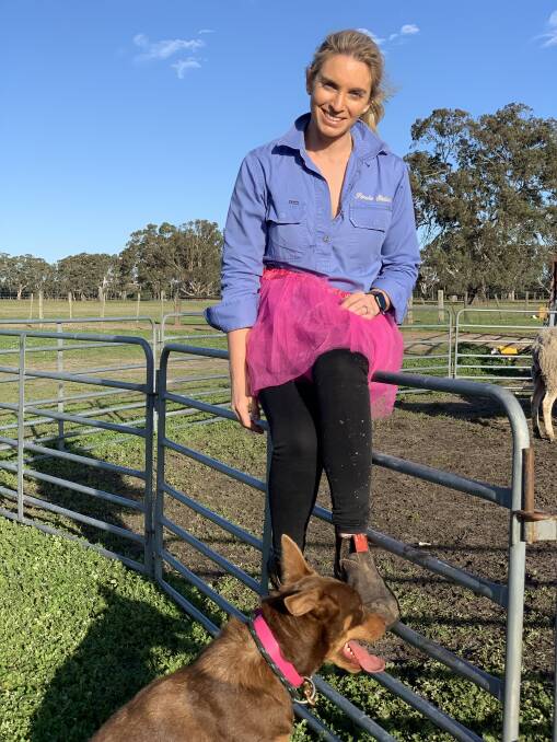 CHARITY TWIRL: Liz Rymill, Penola, is hoping to brighten up this month's Mount Gambier store cattle sale with a fundraiser for Stand Like Stone Foundation.