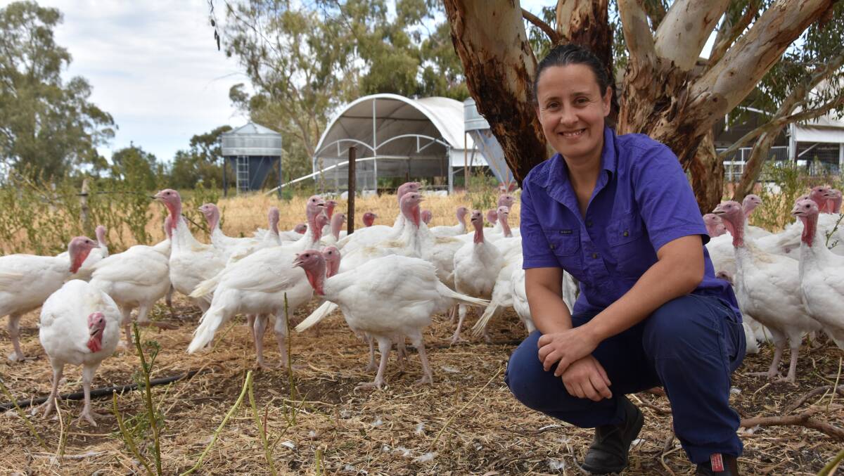 Lucy Dodd, Lowan Park Produce, Bordertown, says it has been a learning curve buying Pooginagoric Free Range Turkeys earlier this year, Picture by Catherine Miller