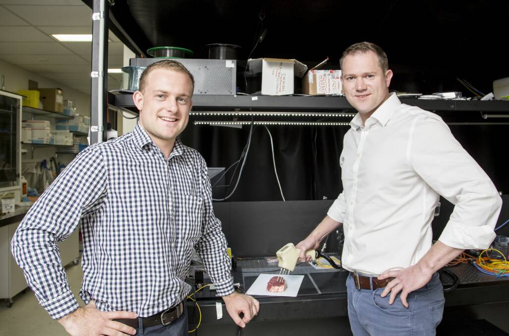 OBJECTIVE MEASUREMENT: MEQ Probe chief executive officer Jordy Kitschke and co-founder Andrew Grant with the hand-held probe they have developed in SA.